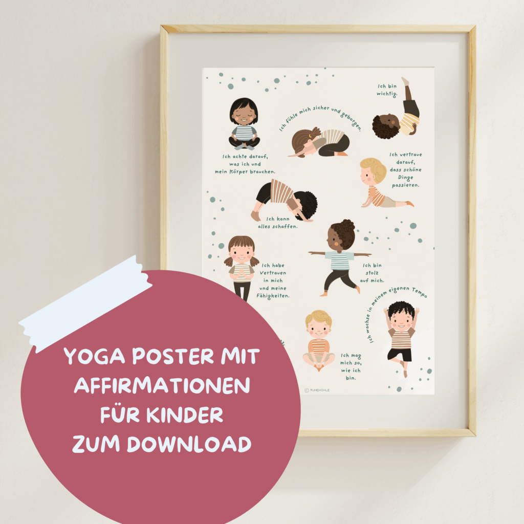 Poster Yoga Kinder Affirmationen