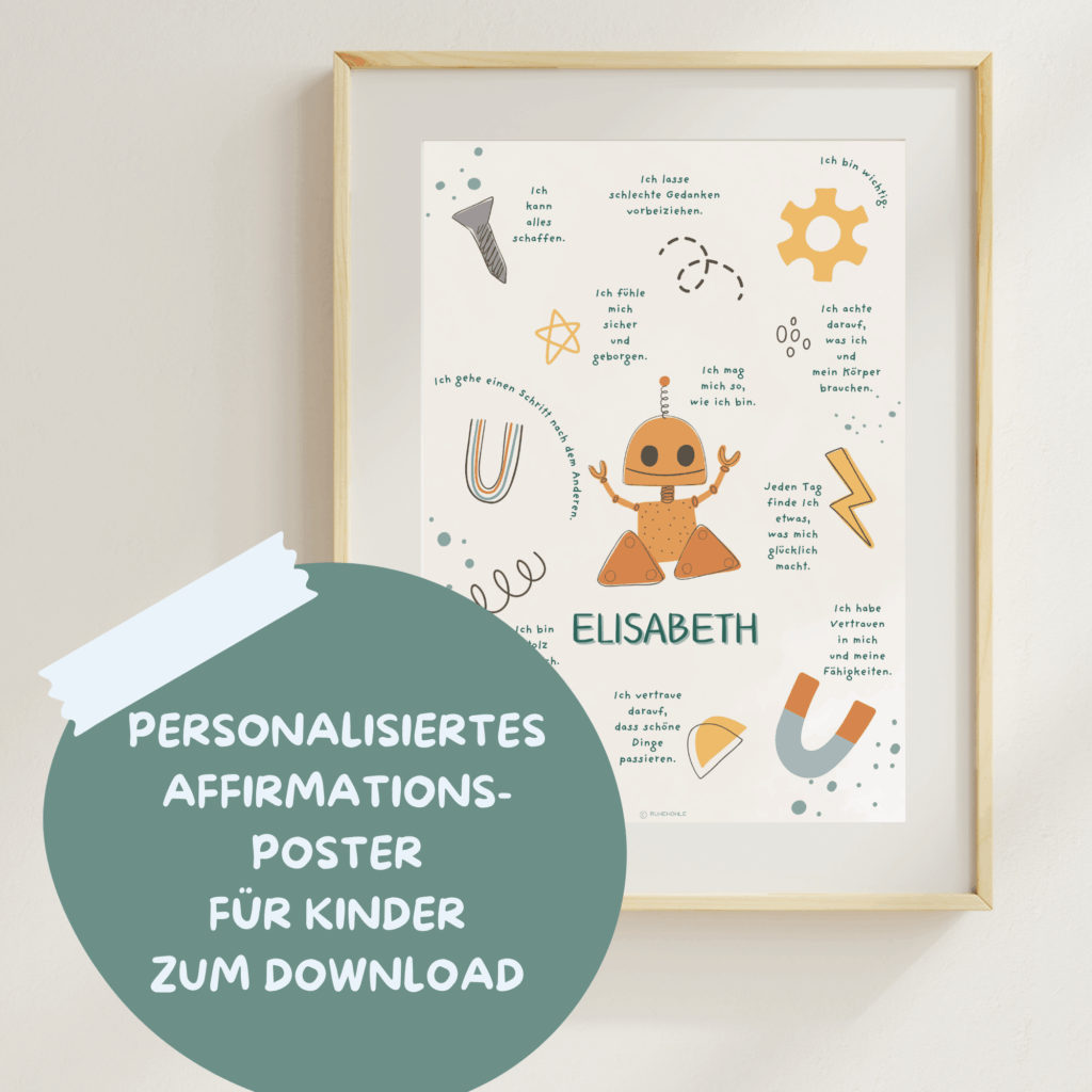 Poster Affirmation Kinder Roboter