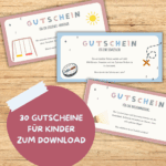 Gutscheine für Kinder Zeit statt Zeug